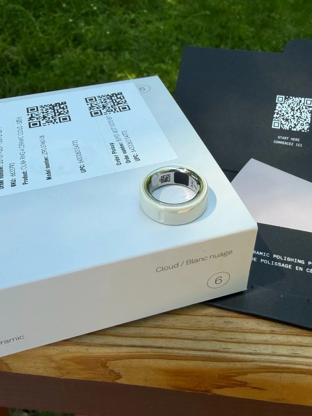 OURA RING 4 CERAMIC CLOUD SIZE 6
